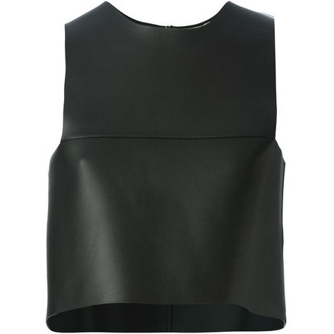 Fendi leather tank top ($1,785) ❤ liked on Polyvore featuring tops, shirts, crop tops, tank tops, tanks, black, leather crop top, crop tank, black tank and leather shirt Tank Tops Black, Black Sleeveless Shirt, Leather Tank Top, Fendi Shirt, Shirts Crop Tops, Round Neck Crop Top, Shirts Crop, Leather Crop Top, Black Leather Top