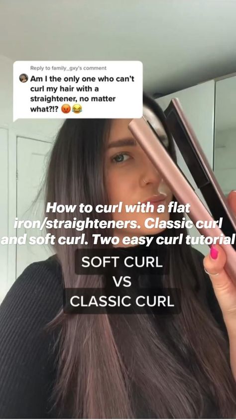 Beach Waves With Flat Iron Long Hair, How To Curl Hair With Flat Iron Waves, Self Curling Iron, How To Do Messy Curls, Soft Waves With Straightener, How To Do Soft Curls With Flat Iron, How To Curl Layered Hair Mid Length, Straightner Curls Tutorial, Blowout Hair Tutorial Straightener