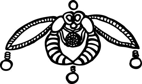 Minoan Bee Tattoo, Minoan Tattoo, Crete Tattoo, Minoan Jewelry, Greece Ancient, Minoan Art, Silversmith Jewelry, Ancient Drawings, Bee Drawing