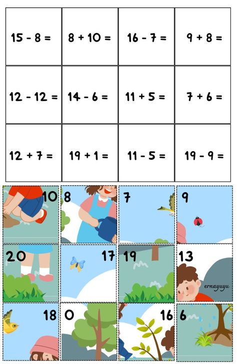 Math Puzzles For Kids, Matematik Prasekolah, Preschool Math Games, Number Puzzle, Homeschool Preschool Activities, Kindergarden Activities, Fun Math Activities, Math Activities Preschool, Maths Puzzles