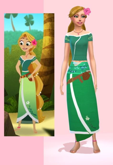 A Sims Loving Teacher — Tangled the Series Terapi Island Rapunzel... Tangled Dress, Rapunzel Outfit, Tangled The Series, Rapunzel Dress, Tangled Rapunzel, Sims 4 Cas, Cc Sims, The Sims4, Sims Mods