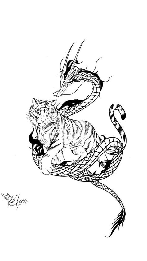 Dragon Tattoo Japanese Style, Dragon Tiger Tattoo, Wolf Tattoos For Women, Dragon Tattoo Drawing, Tattoo Japanese Style, Wrist Tattoo Ideas, Wrist Tattoo Designs, Minimalist Tattoo Ideas, Bookish Tattoos