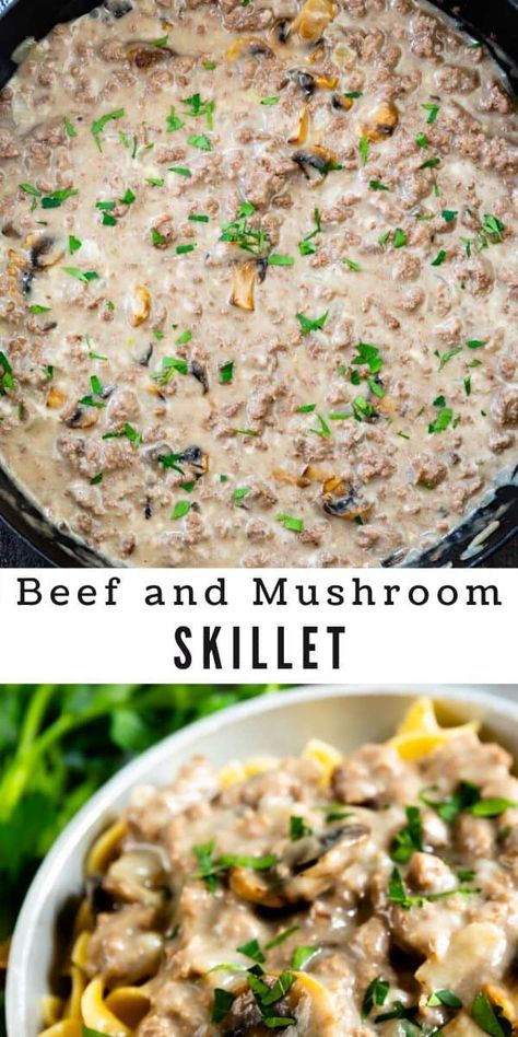 Beef Zucchini Mushroom Recipes, Mushroom Ground Beef Recipes, Ground Beef Mushroom Recipe, Fresh Mushrooms Recipes, Mushroom Zucchini Recipe, Dinner With Mushrooms, Beef And Mushroom Recipe, Mushroom Slow Cooker, Mushroom Skillet