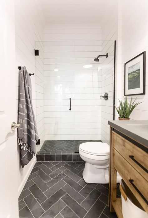 Makeover Kamar Mandi, Guest Bathroom Remodel, Full Bathroom Remodel, Small Bathroom Makeover, Bathroom Redesign, Bathroom Remodel Designs, Bathroom Remodel Shower, Downstairs Bathroom, Basement Bathroom