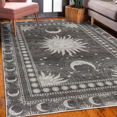 Space Rugs, Dark Home Decor, Dark Home, Witchy Decor, Bedroom Carpet, Dream Bedroom, Home Decor Tips, Sun Moon, My New Room