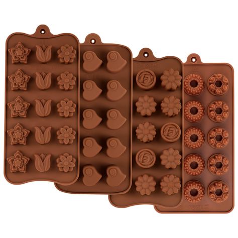 PRICES MAY VARY. ✅ High-Quality Material - Crafted from premium food-grade silicone, our chocolate bar molds ensure durability and ease of use for all your chocolate-making needs. You can simply press the bottom of the mini chocolate bar mold to pop out your delicious treats easily. ✅Versatile Design - Our silicone chocolate bar mold feature a variety of shapes and sizes, perfect for making chocolates, candies, truffles, cupcake toppers, edibles, chocolate snacks, hard candy and more, adding cre Chocolate Tray, Chocolate Moulds, Candy Molds Silicone, Silicone Chocolate Molds, Silicone Tray, Candy Flowers, Formy Silikonowe, Silicone Molds Baking, Chocolate Candy Molds