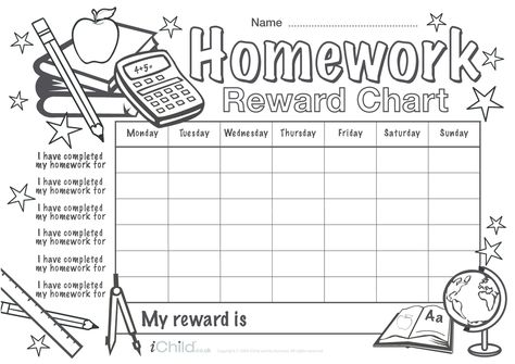 Homework Reward Chart - iChild Homework Reward Chart, Homework Reward System, Homework Incentive Chart, 2nd Grade Homework, Star Chart For Kids, Homework Checklist, Homework Schedule, Homework Chart, Kindergarten Homework