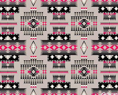 Tucson - Native Classics - Dove Gray - 42" FLANNEL Native American Beadwork Patterns Fire Mountain Gems And Beads, Native American Fabric Prints, Lake Tahoe Quilt Panel, Aztec Quilt Pattern Zazzle, Northcott Day Dreams Bear Fabric Panel, Native American Paintings, Bottle Cap Crafts, Dove Grey, Quilt Patterns Free