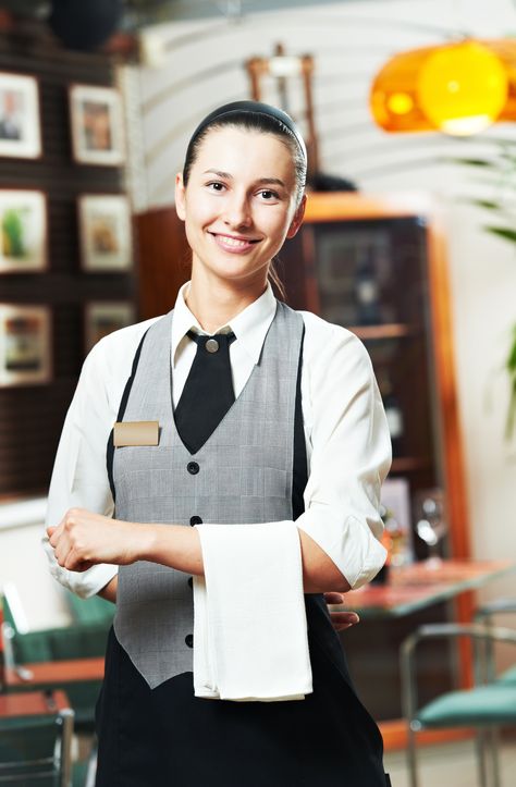 #CustomerService has to be genuine. #Smile because you mean it! Black Tie Birthday Party, Waiter Outfit, Musical Outfits, Hospitality School, Waitress Musical, Waitress Outfit, Customer Service Training, Waiter Uniform, Modern Restaurant Design