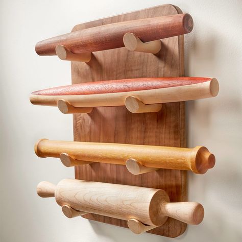 How to Make an Elegant Rolling Pin to Use and Display Rolling Pin Display, Rolling Pin Holder, How To Bend Wood, Hand Carved Spoon, Cork Projects, Murphy Bed Diy, Barn Wood Crafts, Easy Wood, Creative Valentines