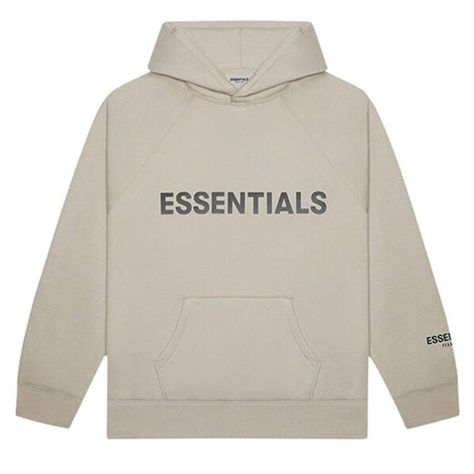 Tan Hoodie, Essentials Hoodie, Fear Of God Essentials, Letter Print Hoodie, Fear Of God, Oversized Sweatshirt, Knit Cuff, Fleece Hoodie, Sleeve Cotton