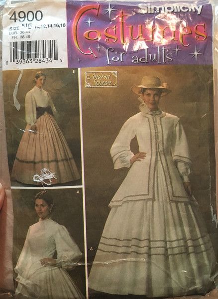 Historical/Vintage Patterns - Kelldar Simplicity Patterns Costumes, Victorian Dress Pattern, Southern Belle Dress, Belle Dresses, Women's Sewing Pattern, Costume Sewing Patterns, Jacket Pattern Sewing, Belle Dress, Costume Patterns