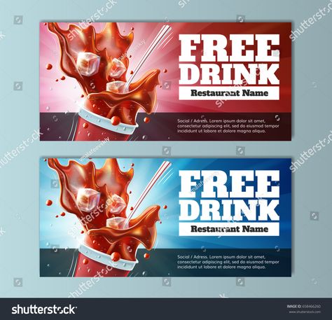 Free Drink Vouchers #Ad , #Paid, #Free#Drink#Vouchers Drink Voucher, Restaurant Names, Vector Food, Royalty Free Photos, New Pictures, Textures Patterns, Card Template, Poster Design, Create Yourself