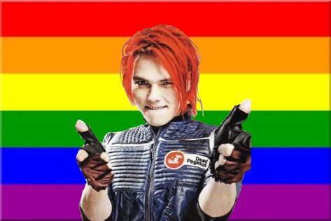 I made this Gerard Way Red Hair, Gerard Way Danger Days, Party Poison, Emo People, Danger Days, Gay Flag, I Love Mcr, Lgbt Flag, Lesbian Flag