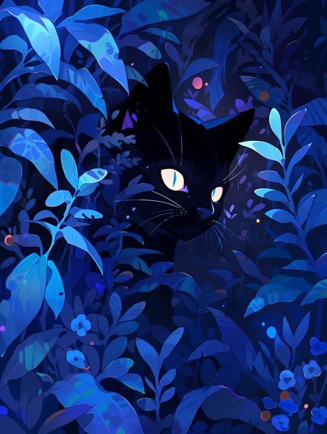 Illustration Kunst, A Black Cat, Cool Wallpapers Art, Warrior Cat, Wallpapers Iphone, Arte Animal, Arte Fantasy, 판타지 아트, Art And Illustration