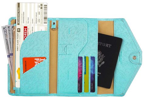 A passport wallet with enough room to hold every paper and card you could possibly need while you travel. Travel Document Organizer, Travel Wallet Passport, Travel Wallet Organizer, Document Organizer, Passport Travel, Question Cards, Travel Products, Documents Organization, Passport Wallet