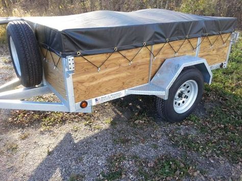 Trailer Cover Ideas, Diy Utility Trailer, 5x8 Utility Trailer, Utility Trailer Accessories, Utility Trailer Upgrades, Camping Gear Trailer, Used Camping Trailers, Camping Trailer For Sale, Kayak Trailer