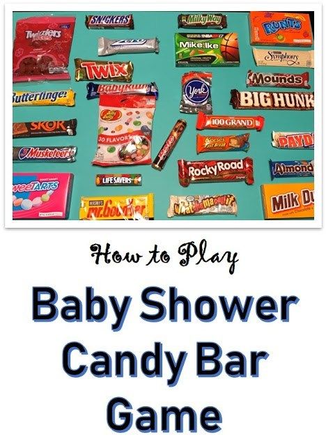 Baby Shower Candy Bar Game | Grace Like Rain Blog The Candy Bar Game, Game Infographic, Baby Candy Bar, Co-ed Baby Shower Games, Candy Bar Game, Candy Bar Posters, Games For Men, Baby Shower Candy Bar, Candy Poster