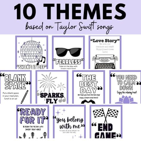 Taylor Swift Teacher Appreciation Week Bundle by Kristen Sullins Teacher Appreciation Eras Theme, In My Teacher Era Teacher Appreciation, Taylor Swift Themed Teacher Appreciation Week, Teacher Appreciation Taylor Swift Theme, Taylor Swift Teacher Gift, Taylor Swift Thank You Card, Taylor Swift Teacher Appreciation, Taylor Swift Teacher Appreciation Week, Taylor Swift Song Titles