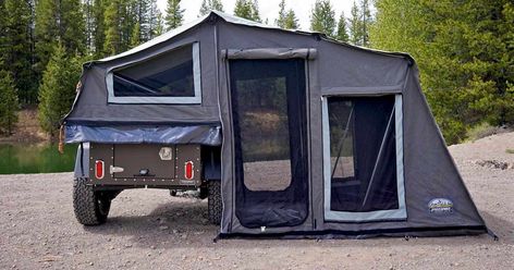 This Trailer Tent Turns Your Family Car Camp Into a Camp Fortress Suv Tent, Trailer Tent, Portable Tent, Camping Ideas, Motorcycle Camping, Overland Trailer, The Journey, Tent Trailer, Truck Camping