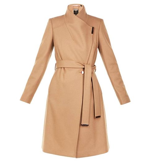 Ted Baker Coats: Where Brit Girls go For Investment Outerwea | Who What Wear UK Camel Winter Coat, Ted Baker Coat, Belted Wrap Coat, Wool Wrap Coat, Wool Wrap, Wrap Coat, Camel Coat, House Of Fraser, Blazer Coat