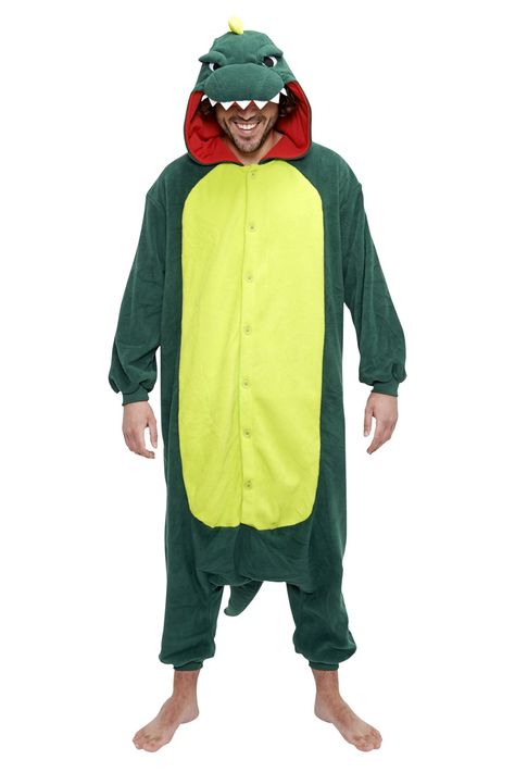 'Dinosaur' Kigu - £39.99 Pyjamas Onesie, Costume Dinosaure, Marvel Halloween, Adult Onesie Pajamas, Animal Halloween Costumes, Frog Costume, Pajama Costume, Onesie Costumes, Animal Onesie