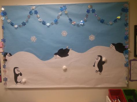 Winter board Frozen Planet, Winter Classroom Decorations, Preschool Numbers, Winter Bulletin Board, Playful Penguins, Winter Bulletin, Christmas Contests, Christmas Door Decorating Contest, Winter Activities Preschool