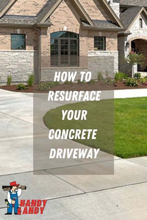 Asphalt Driveway Ideas, Concrete Driveway Resurfacing, Driveway Drain, Cement Driveway, Concrete Refinishing, Repair Cracked Concrete, Handy Andy, Driveway Resurfacing, Home Warehouse