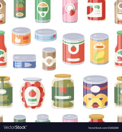 Can Food, Pattern Storage, Product Storage, Canned Goods, Metal Containers, Brand Book, Canned Food, Tin Can, Free Vector Art