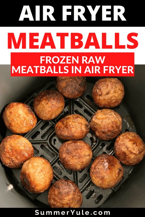 How long does it take to cook frozen meatballs in the air fryer? This air fryer frozen meatballs recipe takes 10-15 minutes at 400F (200C). You can make precooked frozen meatballs and frozen raw meatballs in the air fryer this way- no thawing needed! Learn everything you need to know about air frying frozen meatballs, including how do you know when frozen meatballs are done and more! Frozen Meatballs Recipe, Meatballs In Air Fryer, Meatballs In The Air Fryer, Cooking Frozen Meatballs, Frozen Meatball Recipes, Fried Meatballs, Air Fryer Recipe, Frozen Meatballs, Quick Appetizers