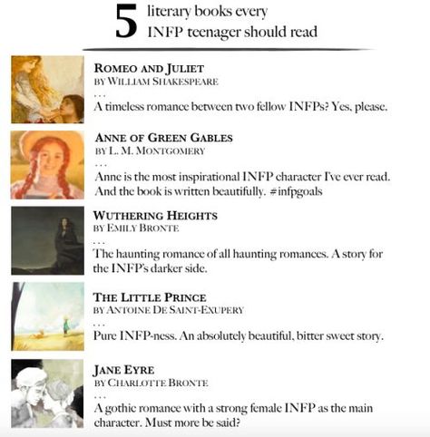 5 literary books every INFP teenager should read -- I especially love The Little Prince. Growing up is still a big deal for me, so yeah. Infp Books To Read, Infp Look Book, Books For Infps, Infp Booklist, Infp Personality Aesthetic, Infp Aesthetics, Literary Books, Infp Aesthetic, Infp 4w5