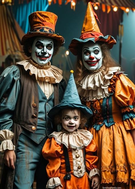 50+ Clever Halloween Costume Ideas for Family That Are Sure to Impress 43 Scary Clown Family Costumes, Halloween Costume Ideas For Family, Costume Ideas For Family, Luau Costume, Unique Halloween Costume Ideas, Clever Halloween, Grass Skirt, Clever Halloween Costumes, Scary Clown