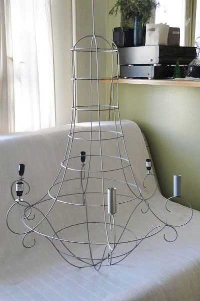 DSC08430 Wire Chandelier Diy, Wire Chandelier, Victorian Lampshades, Outdoor Chandelier, Backyard Gazebo, Diy Plant Stand, Ceiling Lamp Shades, Frame Model, Diy Chandelier