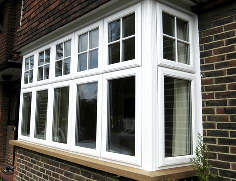 Window Bay, Window Grill Design Modern, Traditional Windows, Window Glazing, Casement Window, White Window, Timber Windows, Bow Window, Window Grill Design