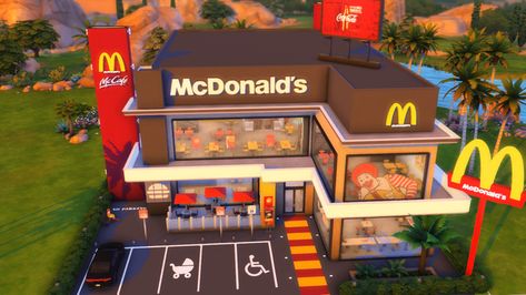 Sims 4 Restaurant, Bloxburg Town, Mcdonald's Restaurant, Muebles Sims 4 Cc, Roller Rink, Sims 4 Expansions, Tumblr Sims 4, Free Sims, Casas The Sims 4