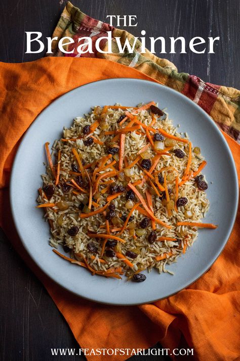 A recipe for traditional Afghan rice, kabuki pulao, inspired by the Oscar nominated animated movie, The Breadwinner. #thebreadwinner #recipes #rice Afghan Rice, Feast Of Starlight, The Breadwinner, Afghan Food Recipes, Recipe List, Pulao Recipe, Middle Eastern Recipes, Rice Dishes, Biryani