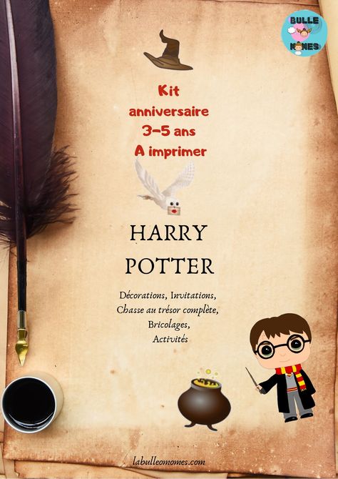 Organisez un super anniversaire Harry Potter pour les 3-6 ans ! Invitation Harry Potter, Harry Potter 6, Harry Potter Day, Harry Potter Style, Anniversaire Harry Potter, Theme Harry Potter, Escape Game, Harry Potter Birthday, Diy For Kids