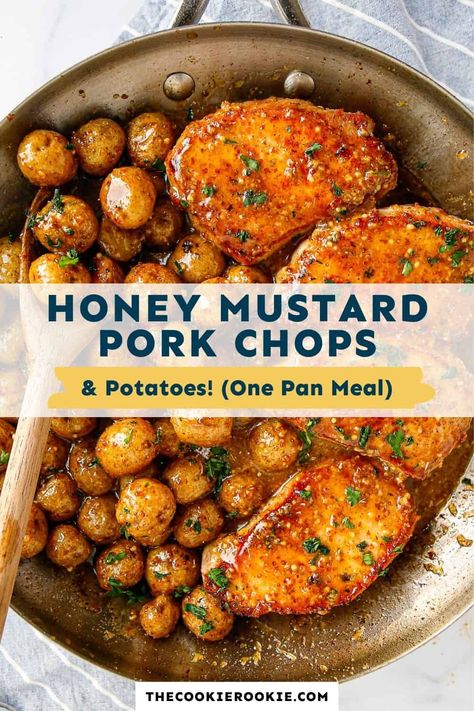 Peanut Butter Pork Chops Recipes, Fall Pork Chop Recipes, Recipe Pork Chops, Honey Pork Chops, Honey Mustard Pork Chops, Honey Mustard Recipes, Mustard Pork Chops, Pork Chops And Potatoes, Breaded Pork Chops