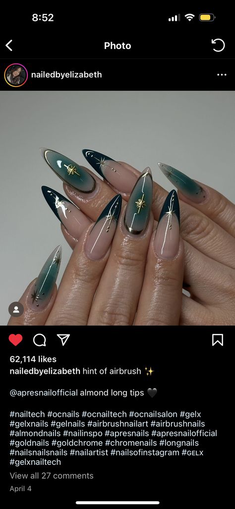 Dark Green Nails Y2k, Green Nails Acrylic Y2k, Nail Ideas Y2k Green, Green Y2k Nails, Emerald Green Aura Nails, Black Green Aura Nails, Green Y2k, Y2k Nails, Nail Ideas