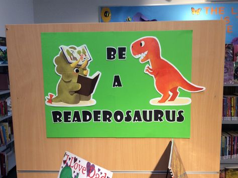 Be a Readerosaurus.   A Dinovember display at Doveton Library Dinosaur Library Display, Dinovember Library Display, Dinovember At The Library, Dinovember Ideas, Dinosaur Display, Dinosaur Classroom, Library Decorations, Elementary Librarian, Cute Bulletin Boards