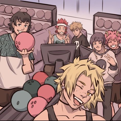 Bakusquad Fanart Cute, Mha Kirishima, Kirishima Bakugou, Bowling Night, Sero Hanta, Eijirou Kirishima, Denki Kaminari, Urban Ninja, Kirishima Eijirou