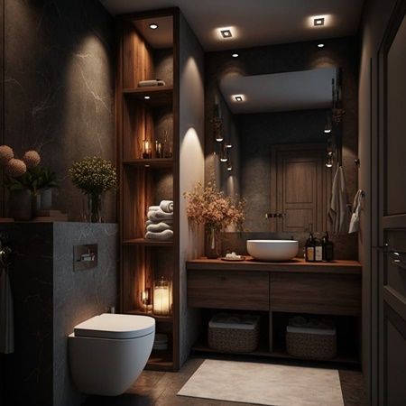 Beautiful and Cozy Bathroom - Brown and Cream Bathroom Ideas Cream Bathroom Ideas, Small Spa Bathroom, Spa Bathrooms, Brown Tile Bathroom, Bathrooms Decor, Spa Aesthetic, Small Bathroom Cabinets, Luxury Spa Bathroom, Man Bathroom