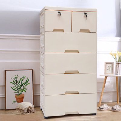 The 6 drawers storage cabinet with is not only a good decorative piece that can blend in with different home decor styles and add colour to the home, but a good space organizer is designed with a dense frame and has a large landing support area, so it is very stable. The drawer design makes this product well sealed to prevent dust as well as insects from entering. This product comes with two drawers with locks, which can protect your privacy very well. Plastic Dresser, Different Home Decor Styles, Dresser Organizer, Locking Storage Cabinet, Movable Storage, Kitchen Furniture Storage, Craft Storage Organization, Playroom Bedroom, Closet Drawers