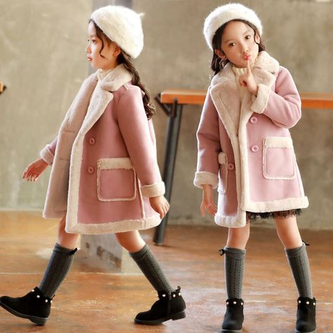 Girls Fashion Winter Woollen Jackets Outerwear Coat Warm Jackets 4-14 – toddlerme Girls Winter Fashion, Kids Winter Jackets, Toddler Jacket, Kids Outerwear, Kids Coats, Warm Outfits, Jacket Pattern, Girls Jacket, Fashion Mode