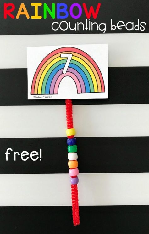 Rainbow Emotions Activity, Welcome To Pre K Activities, Rainbow Counting Preschool, St Patricks Day Counting Activities, Rainbow Math Kindergarten, Rainbow Gross Motor Activities, Rainbow Week Preschool Activities, 1 To 1 Correspondence Preschool, Rainbow Week Preschool