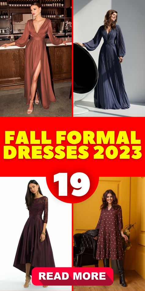 Boho-Inspired Fall Formal Dresses: For a relaxed and bohemian vibe, opt for a boho-inspired fall formal dress. Look for flowing maxi dresses with floral prints, crochet detailing, or bell sleeves. Pair your dress with ankle boots and layered accessories for the perfect boho-chic look. Formal Dresses With Jackets, Formal Dress With Boots, Modest Long Sleeve Dresses, Elegant Fall Dresses, Formal Dress 2023, Dresses With Jackets, Dresses For Autumn, Fall Formal Dresses, Champagne Color Dress