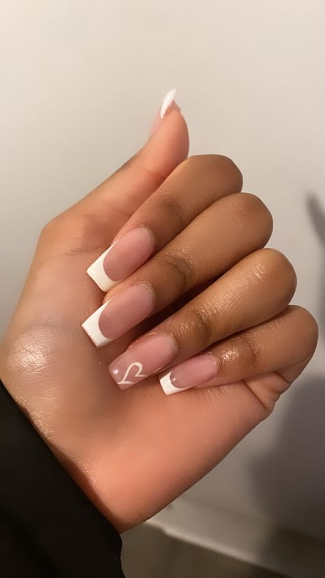 French Tip Acrylic Nails With One Finger Design, Prom Nails Inspo 2023, Fake Nails For School, 13 Teen Year Old Nails, Nails 11-12, Nails Acrylic Cheap, Nails For 12-13 Year, Nails For 15 Yrs Old, Nails 11yrs