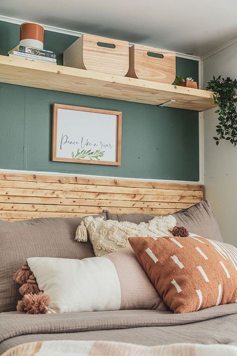 May 25, 2020 - Peek inside this family-friendly Toy Hauler remodel with an earthy, modern interior / Photo and Renovation from @thelincolntribe Black Rv Bedroom, Camper Flooring Ideas, Toy Hauler Garage Remodel, Camper Bedroom Remodel, Toy Hauler Remodel, Rv Bedroom Remodel, Earthy Modern, Rv Interior Remodel, Camper Trailer Remodel