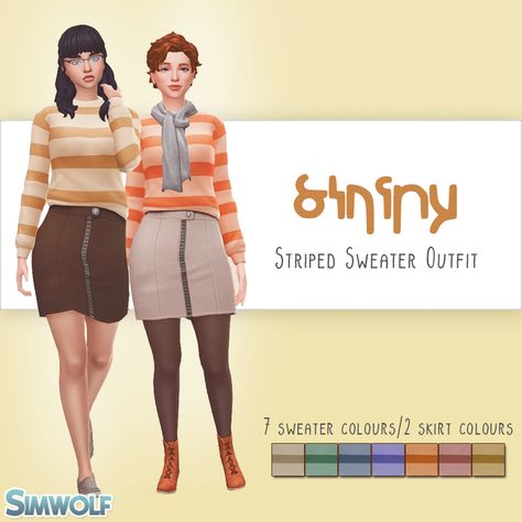 MMFINDS Sims 4 Sweater Maxis Match, Sims 4 Cc Striped Sweater, Sims 4 Striped Sweater, Cc Clothing, Striped Sweater Outfit, Sims 4 Decades Challenge, Cc Clothes, Sims 4 Mm Cc, Sims 4 Mm