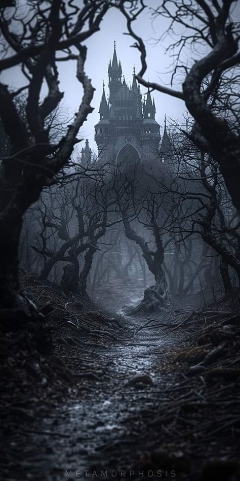 Creepy Fantasy Forest, Cursed Castle, Christmas Wallpapers For Iphone, One Dark Window, Vampire Castle, Hyrule Castle, Spooky Castles, Dark Window, Dark Castle